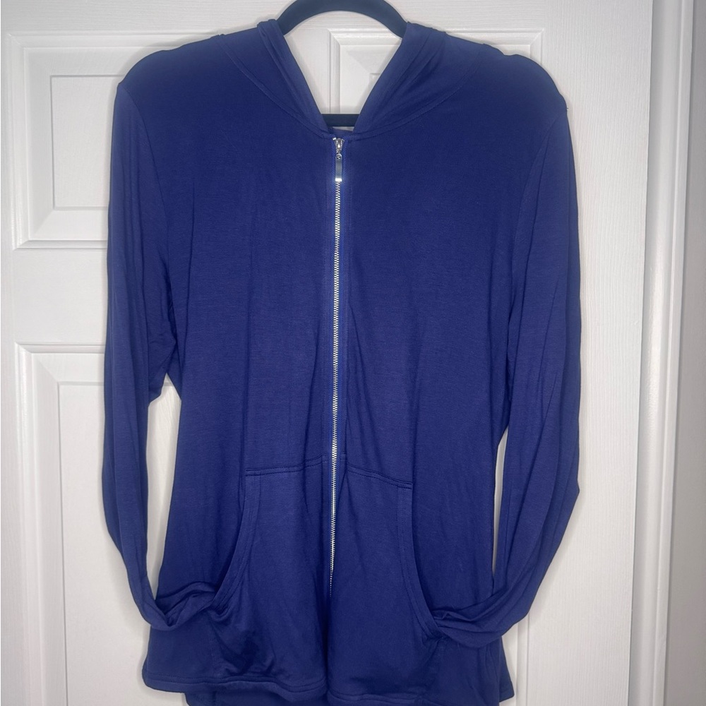 Kelly Bee Zip-Up Hoodie Post Mastectomy Drain Pockets  - M